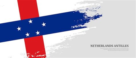 Premium Vector National Flag Of Netherlands Antilles With Hand Drawn