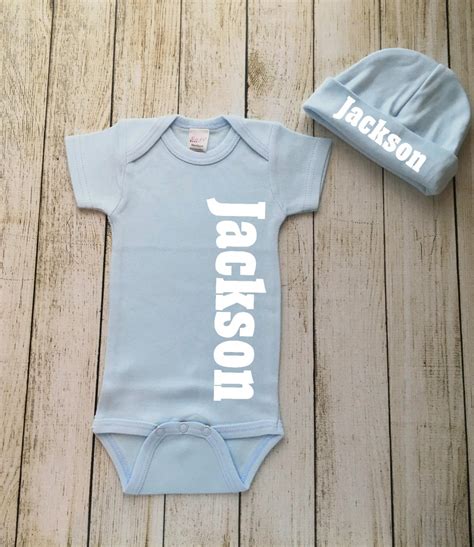 Personalized Baby Boy Onesie Custom Baby Boy Bodysuit Baby