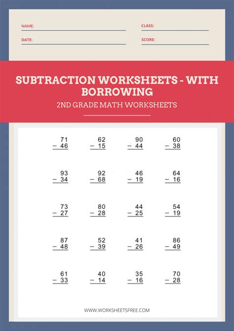 Subtraction With Borrowing Worksheet 2 Worksheets Free