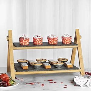 2 Tier Slate Cake Stand Afternoon Tea Stands Foldable Food Rack