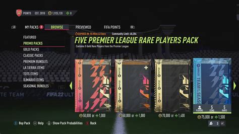 FIVE PREMIER LEAGUE RARE PLAYERS PACK FIFA 22 YouTube