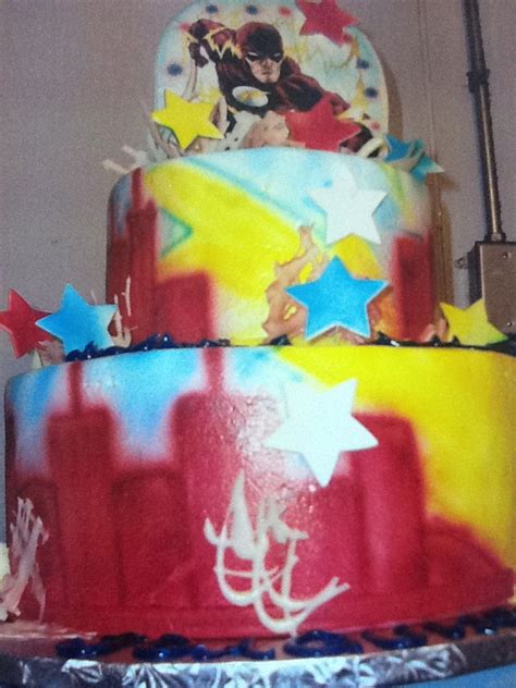 Calumet Bakery Super Hero Two Tier With White Chocolate Edible Topper