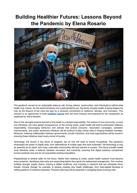 Building Healthier Futures_ Lessons Beyond the Pandemic by Elena