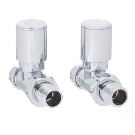 Altecnic Modern Straight Polished Radiator Valves Chrome