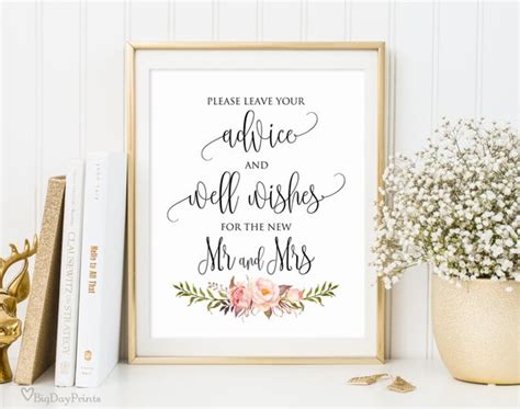 Please Leave Your Advice And Wishes For The New Mr And Mrs Etsy