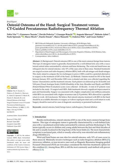 Pdf Osteoid Osteoma Of The Hand Surgical Treatment Versus Ct Guided