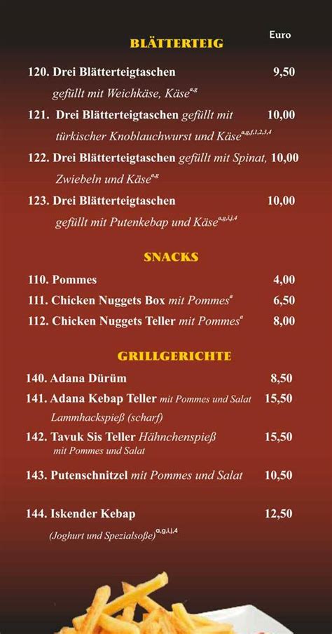 Speisekarte Von Kebap Haus K Nig Pizza Tuttlingen