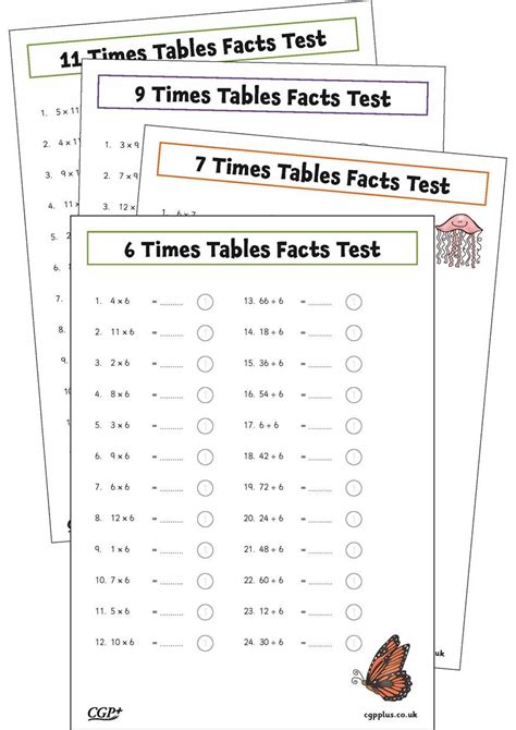 6 7 9 11 And 12 Times Tables Facts Tests Pack Year 4 Cgp Plus