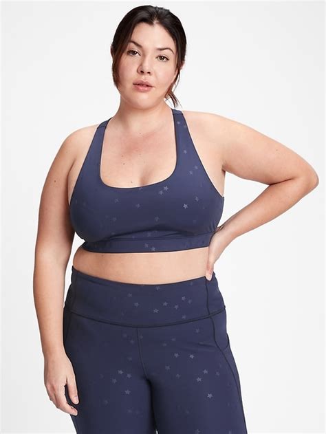 Gapfit Blackout Medium Impact Crossback Sports Bra Gap