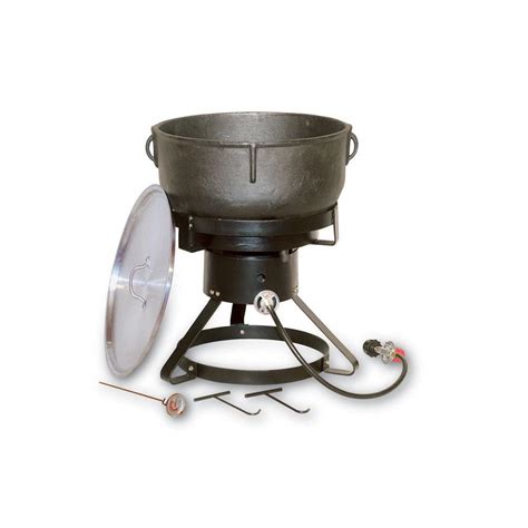 King Kooker 60000 Btu Portable Propane Gas Outdoor Cooker With 10 Gal Cast Iron Jambalaya Pot