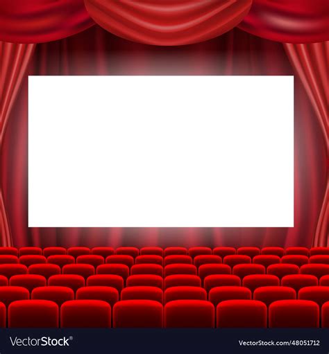 Cinema Screen With Red Curtains Royalty Free Vector Image