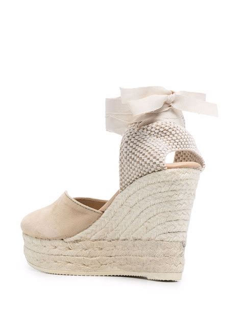 Manebi Hamptons Lace Up Wedge Espadrilles Neutrals Farfetch