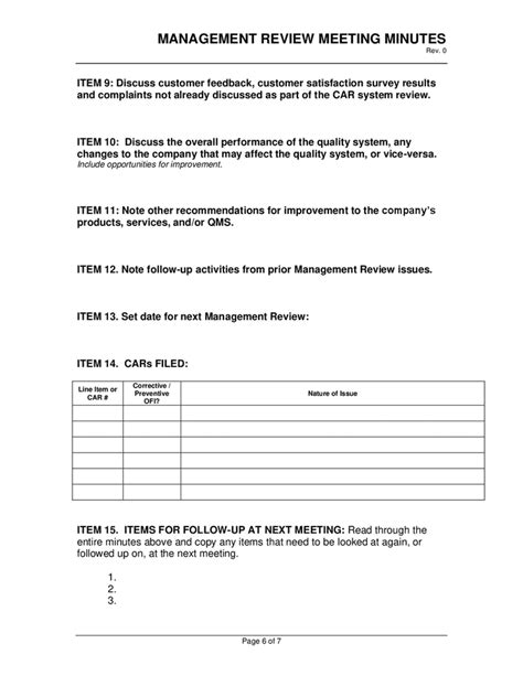 Management Review Meeting Minutes Template In Word And Pdf Formats