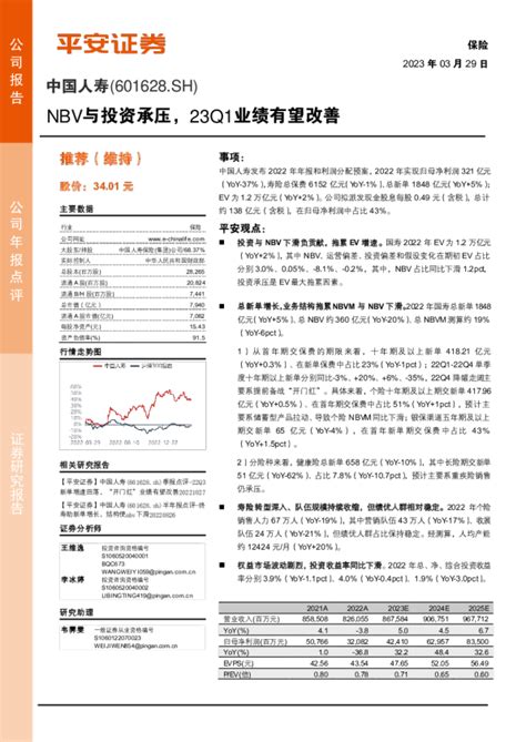 Nbv与投资承压，23q1业绩有望改善