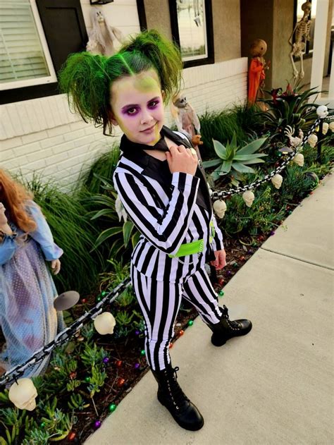 Beetlejuice Girls Costume And Make Up Juice Halloween Costume