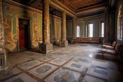 Premium AI Image | Intricate patterns of ancient roman mosaic floor ...