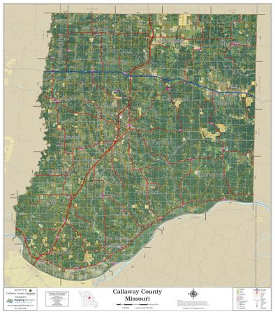 Callaway County Missouri 2021 Aerial Wall Map | Mapping Solutions