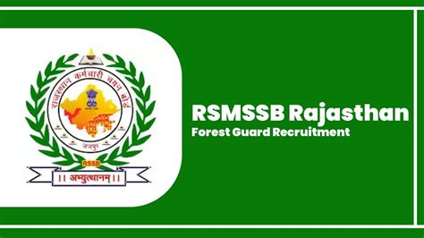 RSMSSB Forest Guard Bharti Rajasthan Forest Guard Recruitment