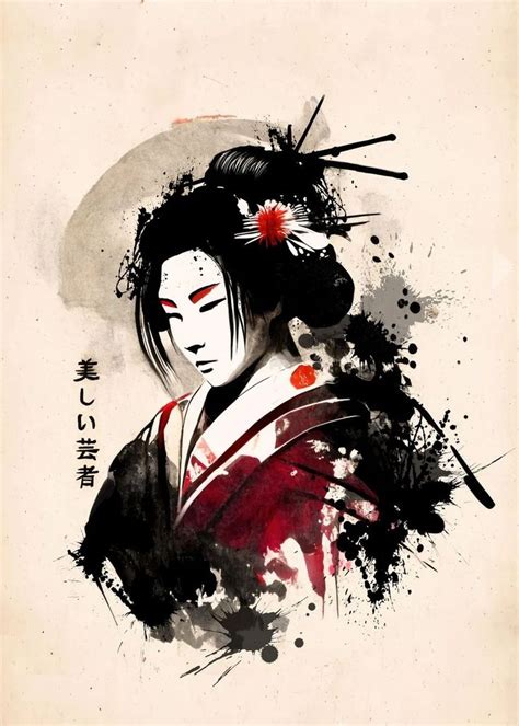 Geisha Poster Picture Metal Print Paint By Mcashe Art Displate