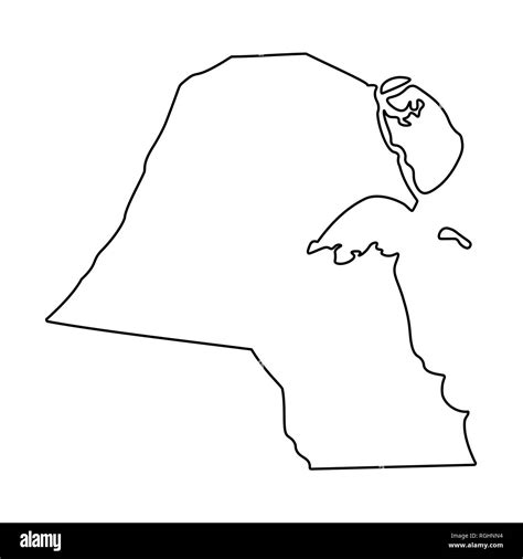 Map of Kuwait - outline. Silhouette of Kuwait map illustration Stock ...