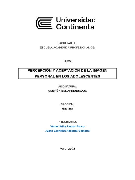 Ejemplo De Investigacion Documental 2023 Pdf Percepción Adolescencia