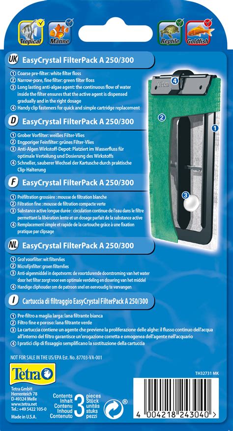 EasyCrystal FilterPack Folding Box A 250/300 30-60 L*: Tetra