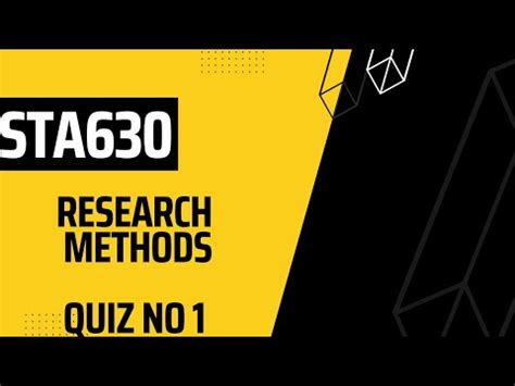 Sta Research Methods Quiz No Youtube