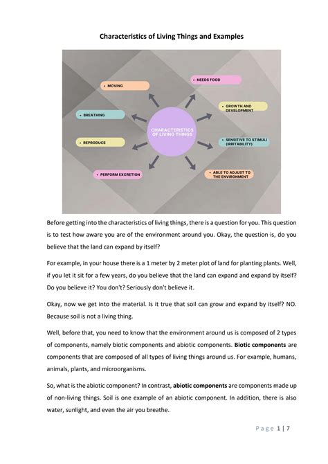 SOLUTION: Characteristics of living things and examples - Studypool