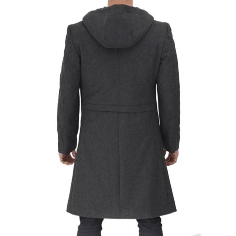 Glorious Mens Grey Wool Coat With Hood | H&B US