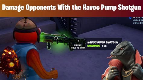 Fortnite วิธีทำ Damage Opponents With The Havoc Pump Shotgun Week 0