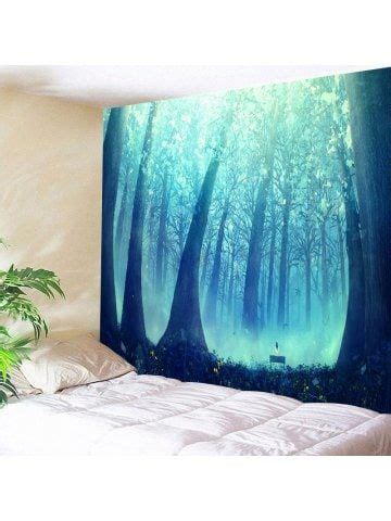 Sunlight Foggy Forest Hanging Wall Tapestry Hippie Home Decor