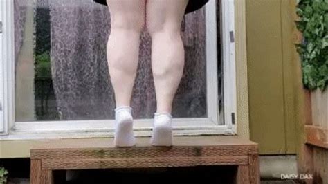 Outdoor BBW Calf Stretches With Ankle Socks HD Daisy Dax Clips4sale