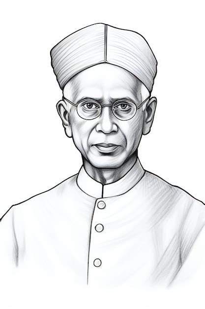 HandSketched Portrait Of Dr Sarvepalli Radhakrishnan For Teachers Day