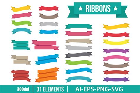 Ribbon Set Clipart Set Graphic by Emil Timplaru Store · Creative Fabrica