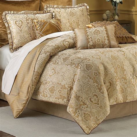 Croscill Excelsior 4 Pc Queen Comforter Shams Skirt Gold Medallion 420 New Comforter Sets