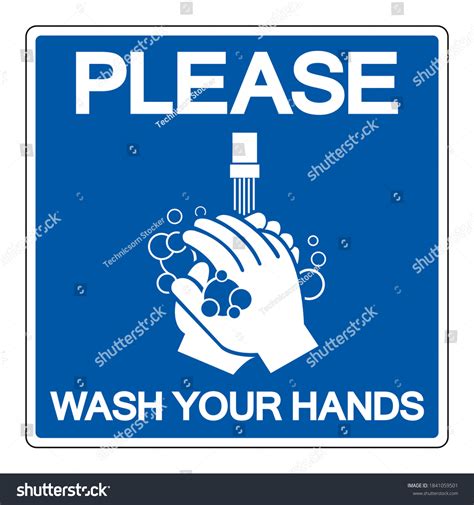 Please Wash Your Hands Symbol Signvector Stock Vector Royalty Free