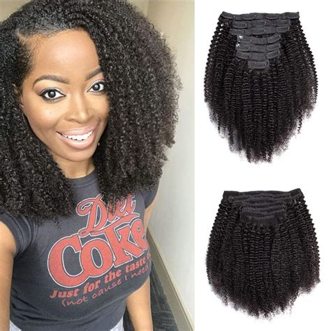 Extensiones De Cabello Afro Rizado Con Clip Extensiones De Cabello