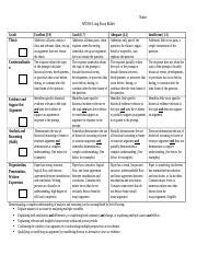 LEQ Rubric 2017 Docx Name APUSH Long Essay Rubric Grade Evidence And