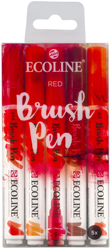 Ecoline Brush Pen Set Red Colours Pack Of 5 11509903 The Online