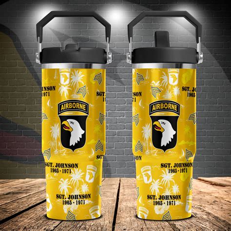 St Airborne Division Flip Straw Oz Tumbler Custom Your Name Rank