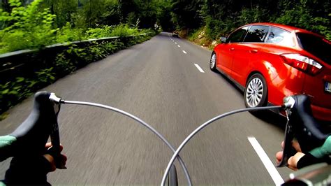 Extreme Road Bike Downhill Overtaking Cars Youtube