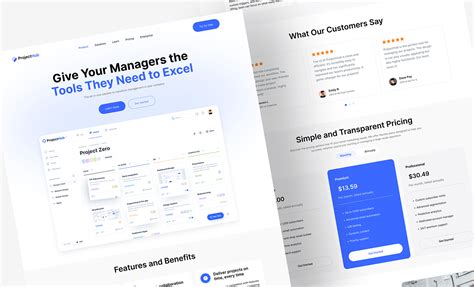 Project Management Saas Landing Page Behance