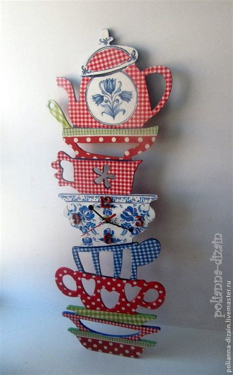 ,,Гора посуды,,Интерьерные часы | Tea party decorations, Crafts ...