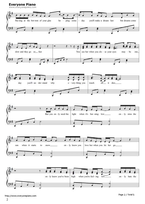 Let Her Go Passenger Stave Preview 2 Mike Rosenberg Let Her Go Let It Be Piano Sheet Music