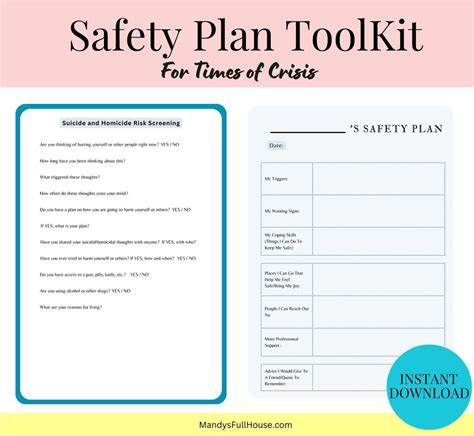 Safety Plan Safety Plan Worksheet Crisis Safety Plan Template