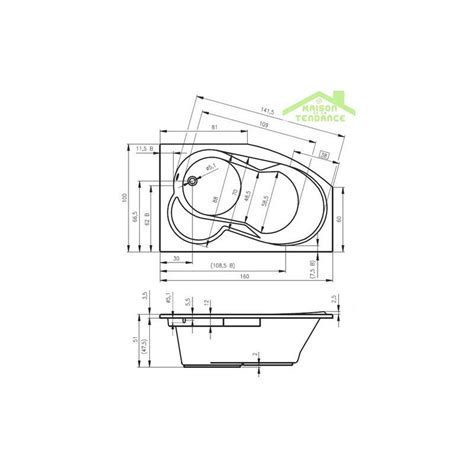 Baignoire Acrylique RIHO D Angle NORA 160x100cm