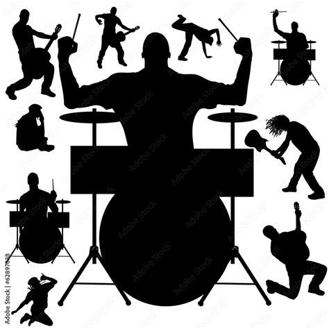 Vector silhouette of the band. Stock Vector | Adobe Stock