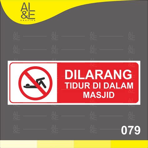 Jual 079 Stiker Dilarang Tidur Di Dalam Masjid Vinyl Stiker Ritrama