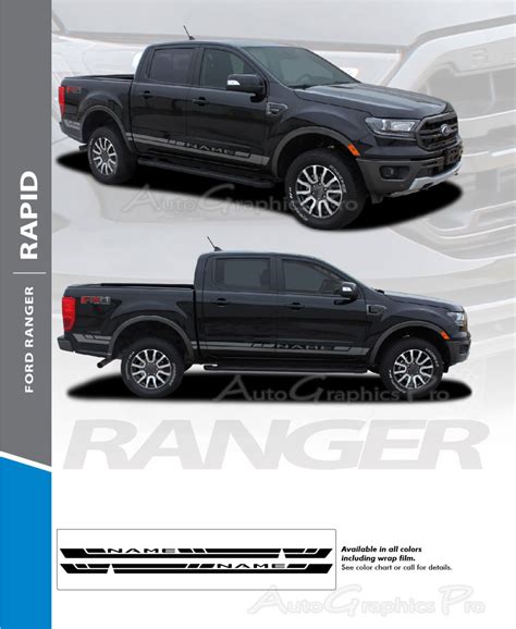 2019 2020 2021 Ford Ranger Stripes RAPID Side Door Body Decal Vinyl