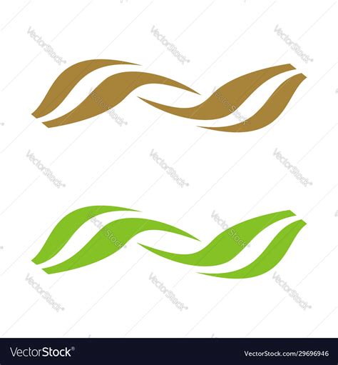 Green wave ornamental logo template design eps 10 Vector Image